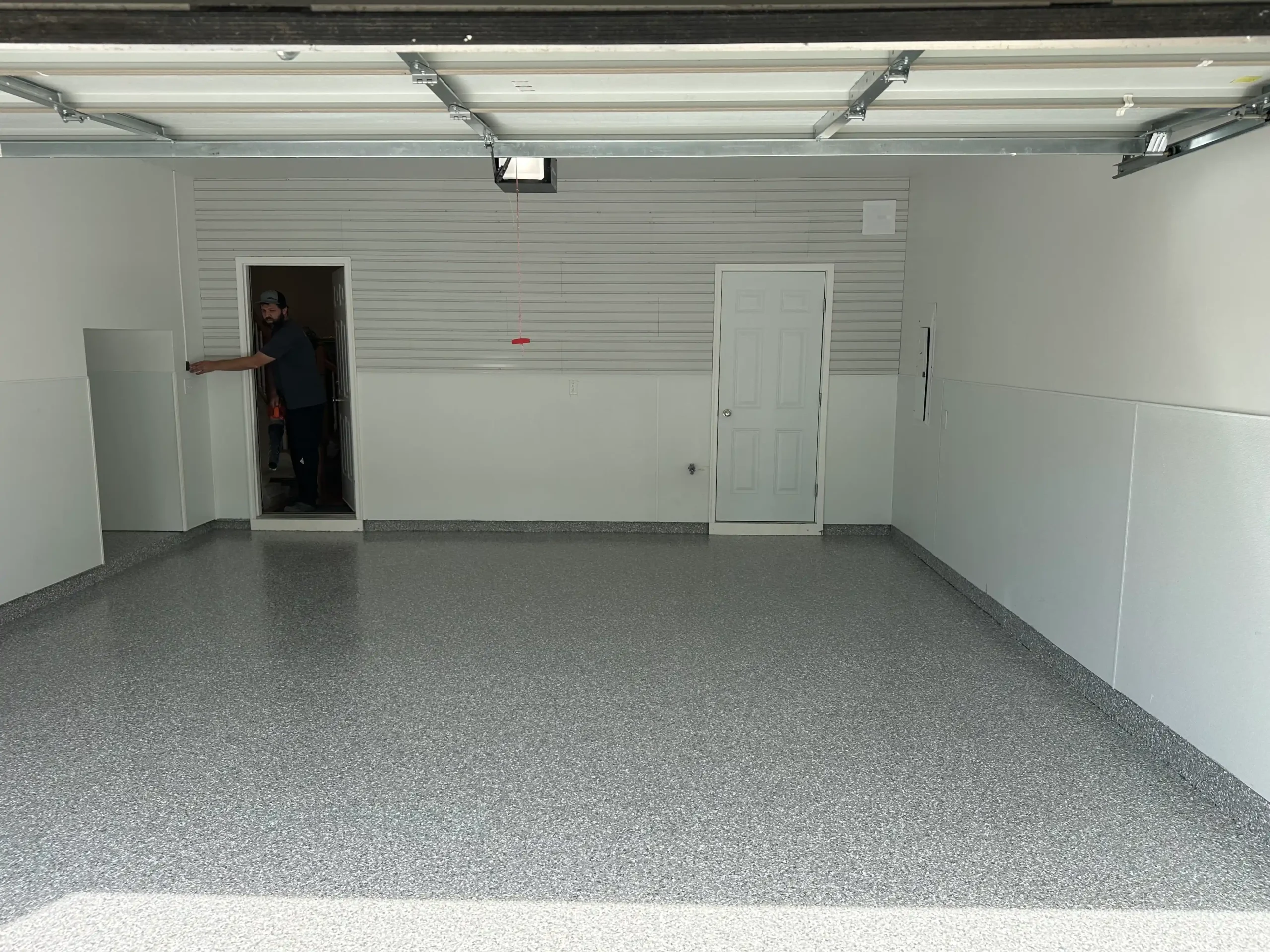 Garage epoxy flooring after installation