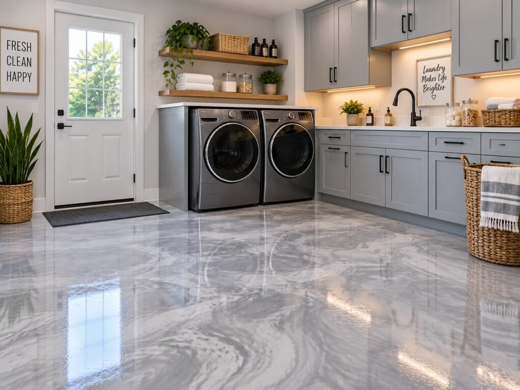 Laundry epoxy flooring